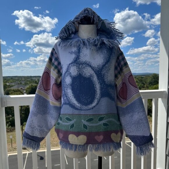 Teddy Bear Hoodie made from tapestry throw - Size Medium - Picture 2 of 8